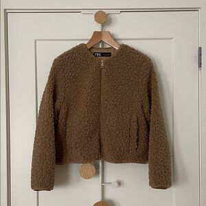 Zara Brown Teddy Jacket